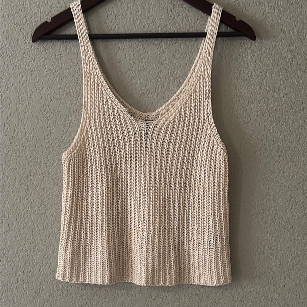 Cream Knit Women's Tank Top